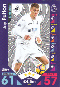 Jay Fulton Swansea City 2016/17 Topps Match Attax Extra  #U56